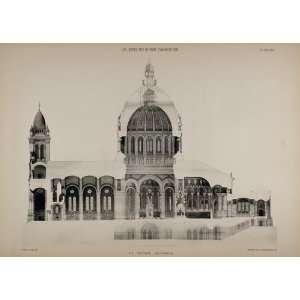  1902 Print 1878 Architect Blavette Cathedral Elevation 