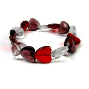    Three Color Acrylic Hearts Stretch Fun Wear Bracelet Jewelry