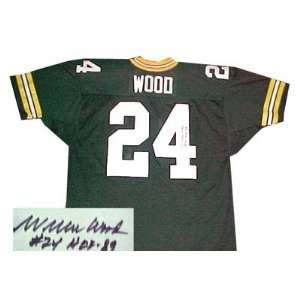 Willie Wood Packers Autographed/Hand Signed Green Jersey with HOF 89 