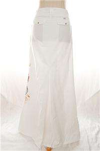 NWT AUTH Miss Sixty Colorful Stitch Coco Full Skirt White XS  