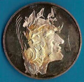   Julius Caesar Pure SILVER Medal by Salvador DALI 1968 RARE !  
