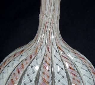 Italian Murano Latticino Glass Vase  