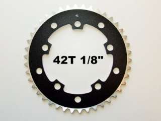 42T Chainring NOS 1/8 Track 110 130 BCD Fixed Black  