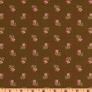  44 Wide Greystone Flower Toss Brown Fabric By The Yard 