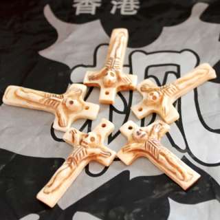A++Ox bone Handmade Carved Cross Bead Pendant bk023 1pc  