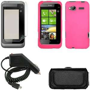 Radar 4G Combo Rubber Hot Pink Protective Case Faceplate Cover + Rapid 