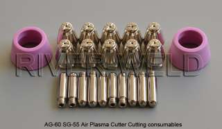 SG 55 AG 60 Plasma Cutter consumables 50/60A 22 PCS  