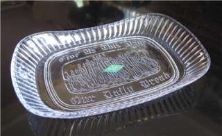 SHANNON CRYSTAL GIVE US THIS DAY BREAD PLATE TRAY Wilton Design Glass 