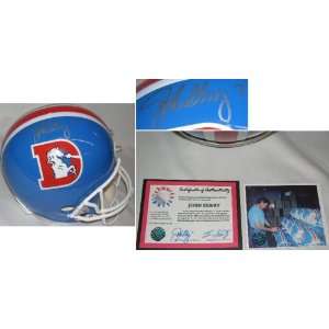 John Elway Signed Broncos t/b D Logo Replica Helmet