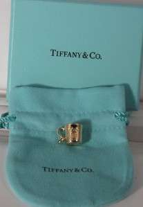 TIFFANY 18kt YG ABC Cup Charm Pendant Free Ship Tiffany Pouch Box/Gift 