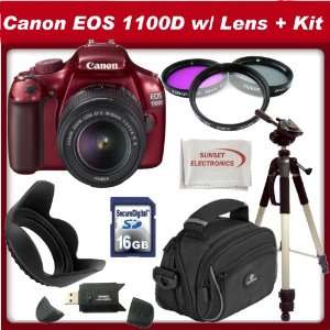  Canon EOS 1100D (Rebel T3) Digital SLR Camera   Red with 