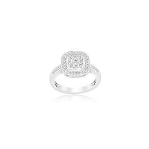    1/2 (0.46 0.55) Cts Diamond Ring in 14K White Gold 5.5: Jewelry
