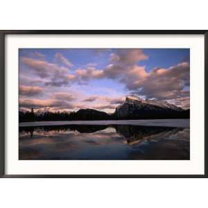  Pastel Shades of Dusk Over Mt. Rundle and Vermilion Lake 