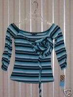 NWT XOXO Teal & Turquoise Stretch Top   Girls Small  