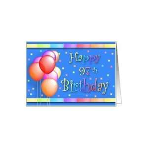    97 Years Old Balloons Happy Birthday Fun Card Toys & Games