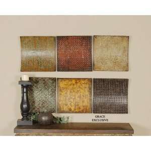 Uttermost Concaved Squares Wall Art in Brown (Set of 6):  