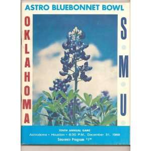  1968 Bluebonnet Bowl Game Program Oklahoma SMU NCAA 