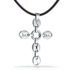  Bling Jewelry Mens Stainless Steel Marina Cross Pendant 