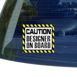  Caution Designer on Board   Window Bumper Laptop Sticker 