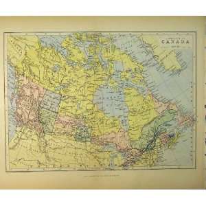  1895 Map Dominion Canada Newfoundland Prince Edward