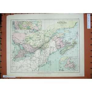  Antique Maps Dominion Canada Newfoundland Hudson Bay