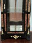 FRENCH Black Boulle CURIO Display CABINET VITRINE w/ Mirroed Back 