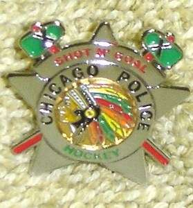 Chicago Police Blackhawks Badge Lapel Tie Pin Hockey Team  