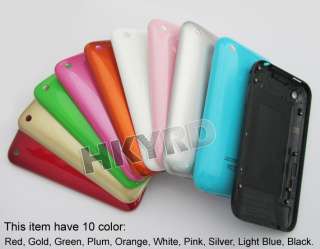 10 Color Back Housing Cover Case with sim tray For iPhone 3G  