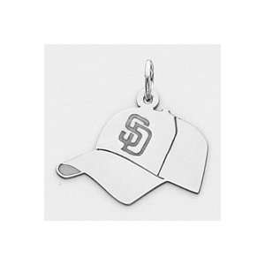  Sterling Silver San Diego Padres Large Hat Pendant 