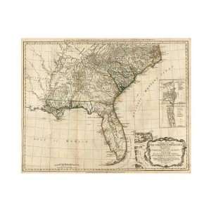   Map Of The Southern British Colonies, In Amer Giclee