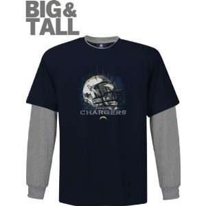 San Diego Chargers Big & Tall Helmet Long Sleeve 2 Fer Shirt:  