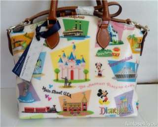 Dooney & Bourke Disneyland Retro Print Large Satchel Handbag NWT 