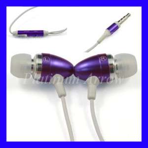 Stereo Handsfree Earphone with Mic for iPhone 3G 3GS Purple  