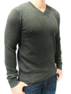 VINCE Mens Luxe Soft Cashmere Pullover V neck Sweater Top Black Gray 