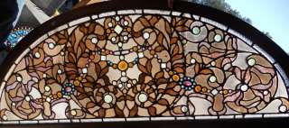 Vintage stained/jeweled arch transom window  
