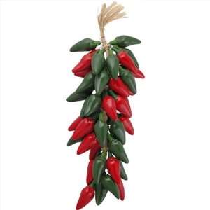  Handpainted Southwest Style Ceramic Chilies Ristras Red 