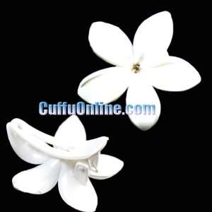  Cuffu Hair Accessories   White Flower   Easy Clip 