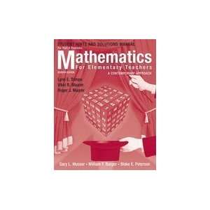 Mathematics For Elementary Teachers A Contemporary Approach, Student 