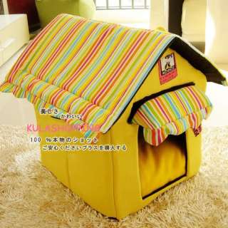  Dog Cat Pet Tent House/Bed Foldable 2 Colors for Choose Yellow/Green