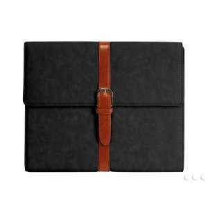   Leather Case for iPad2 Cellet Black StStandable Snap Button Leather