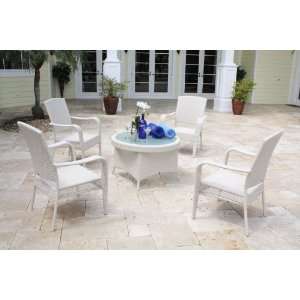  Grenada 5 Piece Glass Round Dining Set with Arm Chairs in 