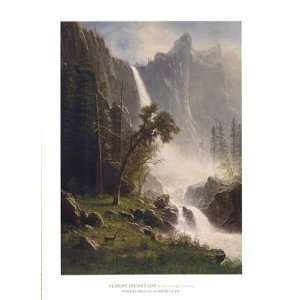 Bridal Veil Falls, Yosemite by Albert Bierstadt 26x36:  
