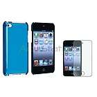 For iPod touch 4 4th G Gen Clear Blue Slim Hard Snap on Case+Privacy 