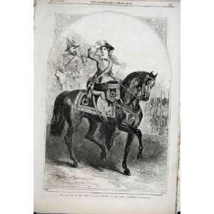   Victoria In Military Costume On Horse At Aldersho