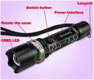   Adjustable 3 Mode Special Police 3w Q5 LED Flashlight Torch 309 380LM