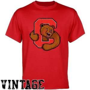  Cornell Big Red Red Distressed Logo Vintage T shirt: Sports & Outdoors