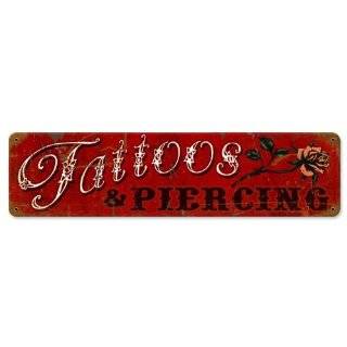 Tattoos Pinup Girls Bowtie Metal Sign   Victory Vintage 