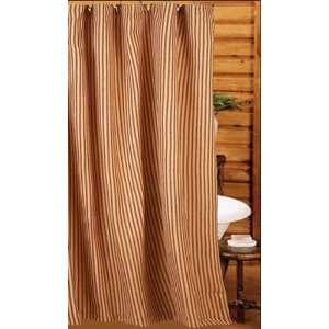  Shower Curtain   York Ticking Barn Red Stripes   Primitive Country 