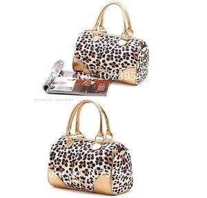 Victorias Secret Gold leopard print satin tote purse handbag  