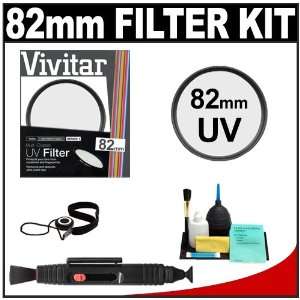 Vivitar 82mm UV Glass Filter + LensPen + CapKeeper + Lens Cleaning Kit 